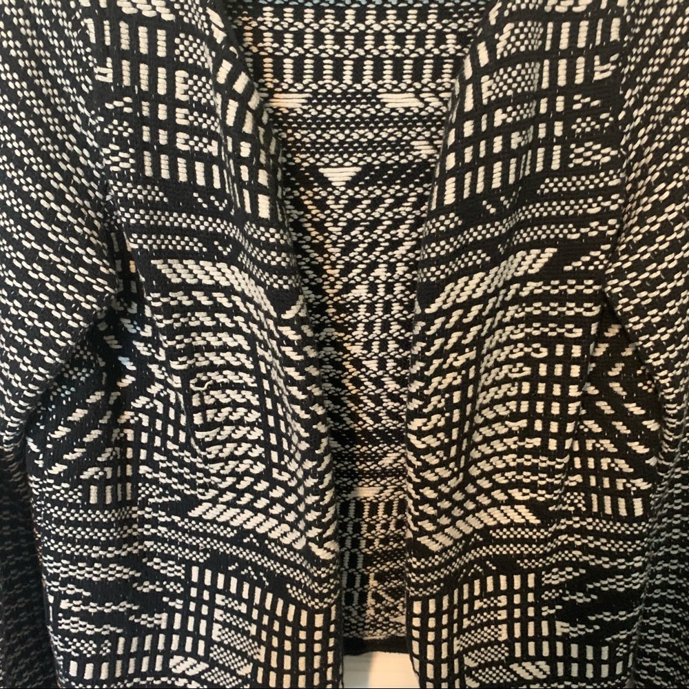 H&M Woven Sweater B&W Blazer Jacket 100% Cotton - Picture 4 of 10